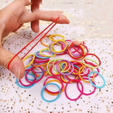 Cute Hair Accessory Set: Cat Ears Clip, Rubber Bands, Rainbow Heart Hair Rope & Lace Clip